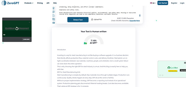 ERP for steel industry