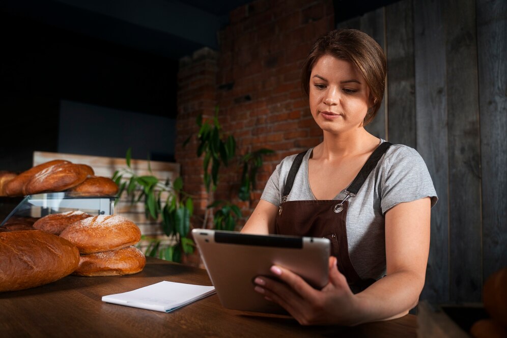 a bakery owner using ERP software