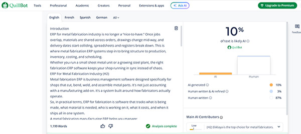 control. Fabrication ERP software connects