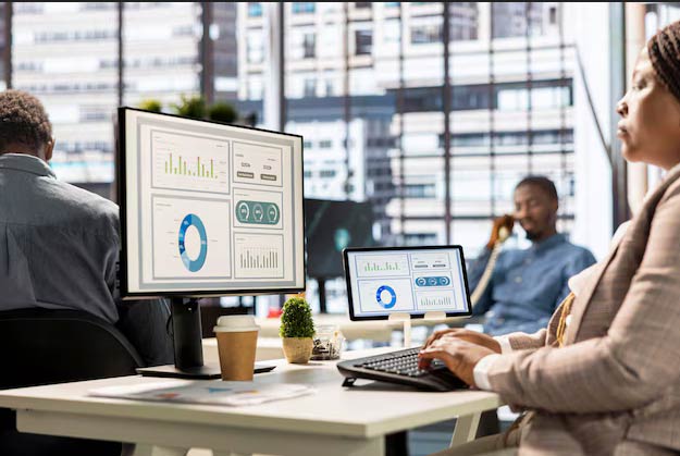 manager using erp system in a company